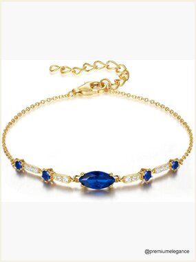 Sterling Silver Birthstone Charm Bracelet Evil Eye CZ